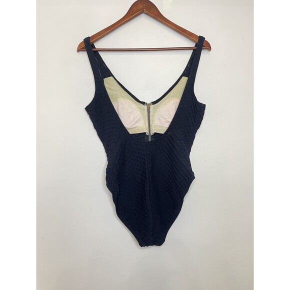 Sessa Swimsuit Womens Large Navy Blue Bathing Swim One Piece Textured Vintage - Picture 5 of 9